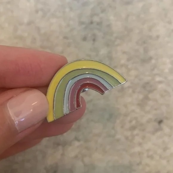 Rainbow Zara Silver Pin - Picture 1 of 2